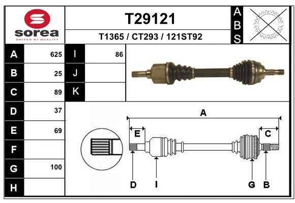 EAI Piedziņas vārpsta T29121