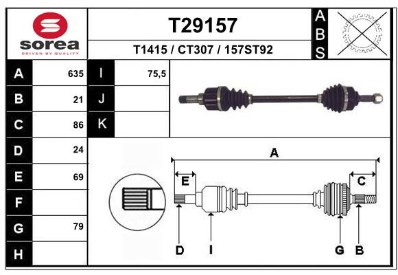 EAI Приводной вал T29157