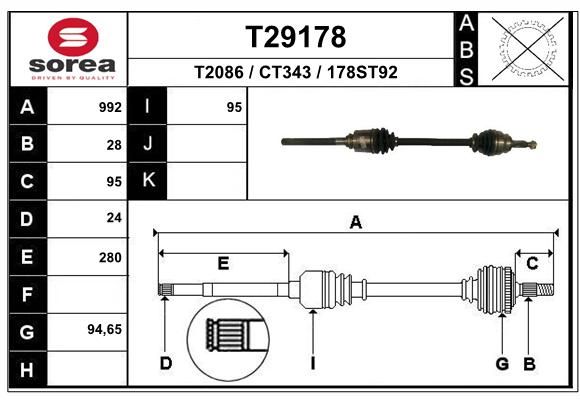 EAI Piedziņas vārpsta T29178