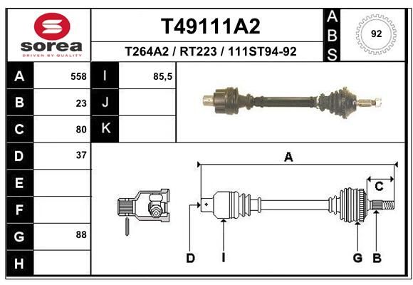 EAI Приводной вал T49111A2