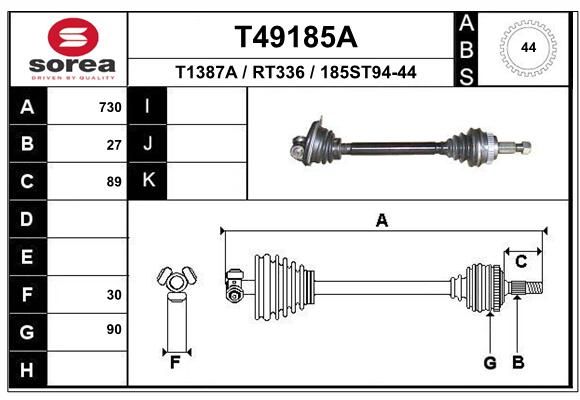 EAI Piedziņas vārpsta T49185A