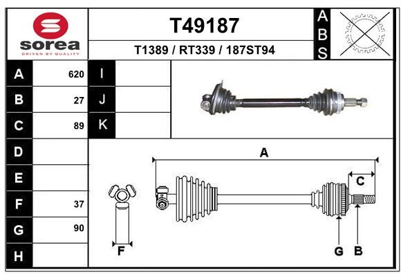 EAI Приводной вал T49187