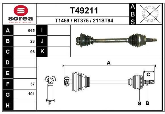 EAI Piedziņas vārpsta T49211