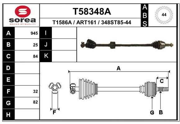 EAI Piedziņas vārpsta T58348A