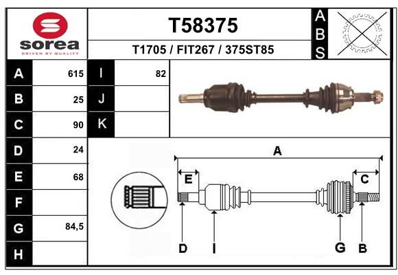 EAI Piedziņas vārpsta T58375