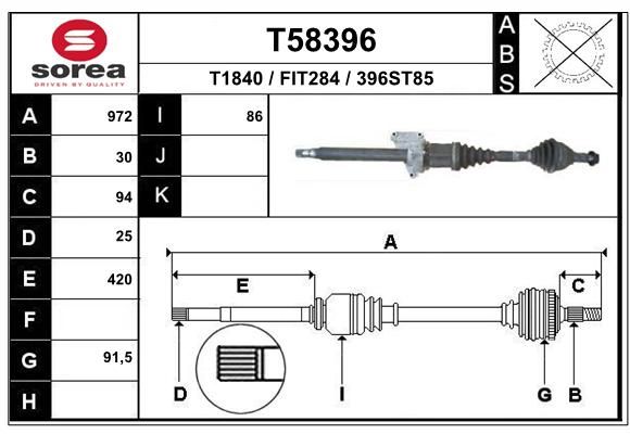 EAI Приводной вал T58396