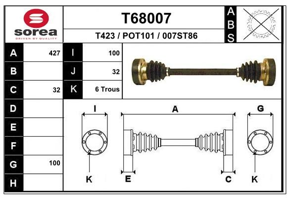 EAI Piedziņas vārpsta T68007