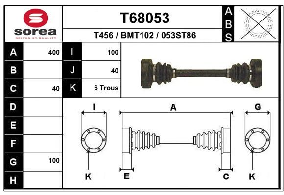 EAI Piedziņas vārpsta T68053