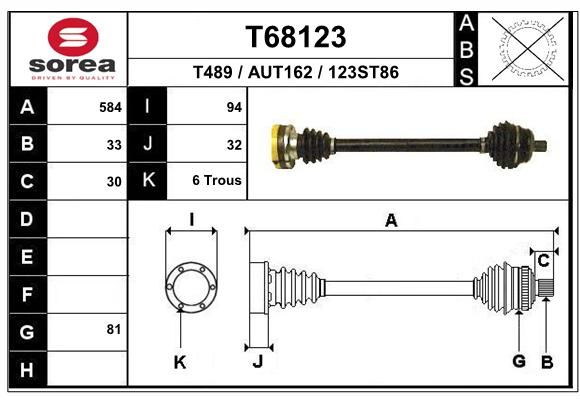 EAI Приводной вал T68123