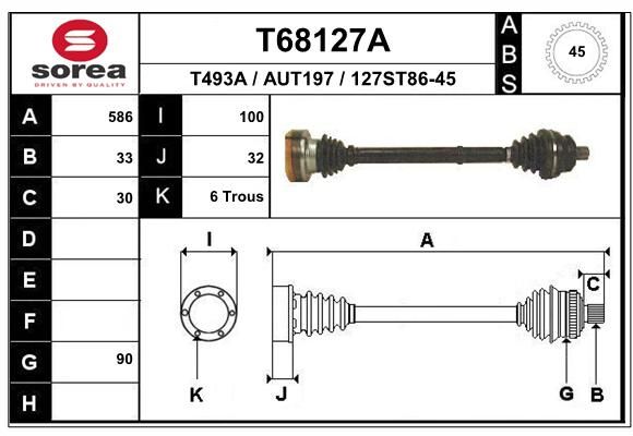 EAI Приводной вал T68127A