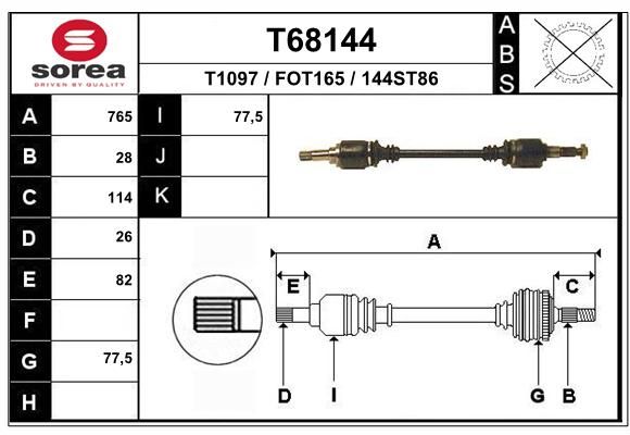 EAI Приводной вал T68144