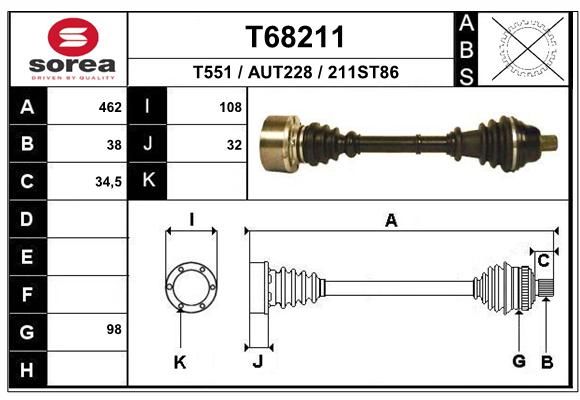 EAI Piedziņas vārpsta T68211