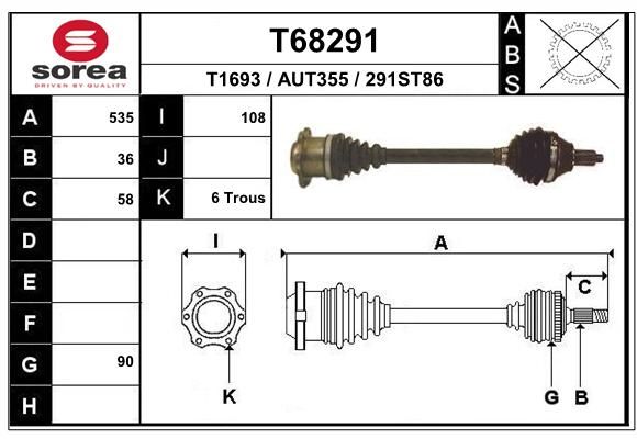 EAI Piedziņas vārpsta T68291