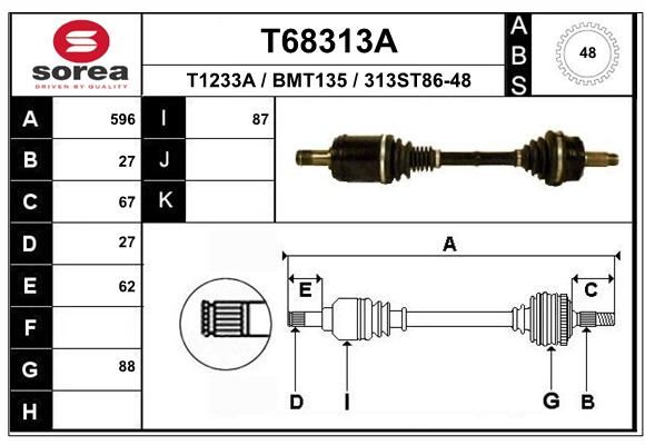 EAI Piedziņas vārpsta T68313A