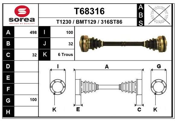 EAI Приводной вал T68316