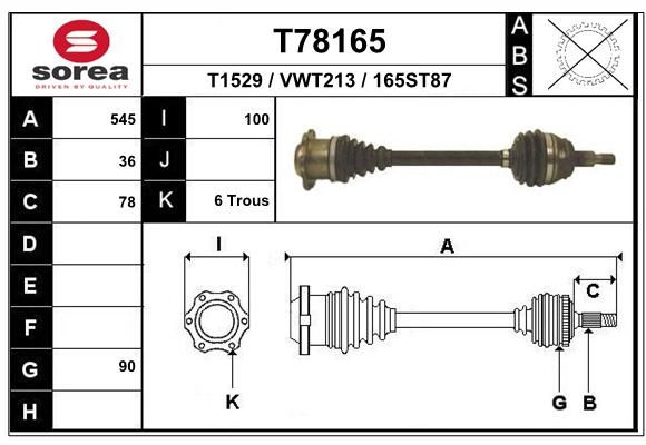 EAI Приводной вал T78165