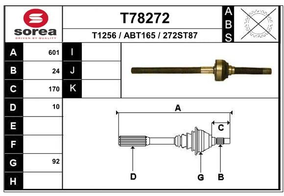 EAI Piedziņas vārpsta T78272