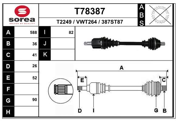 EAI Piedziņas vārpsta T78387