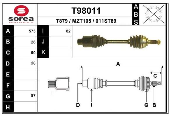 EAI Приводной вал T98011