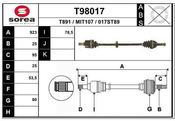 EAI Piedziņas vārpsta T98017