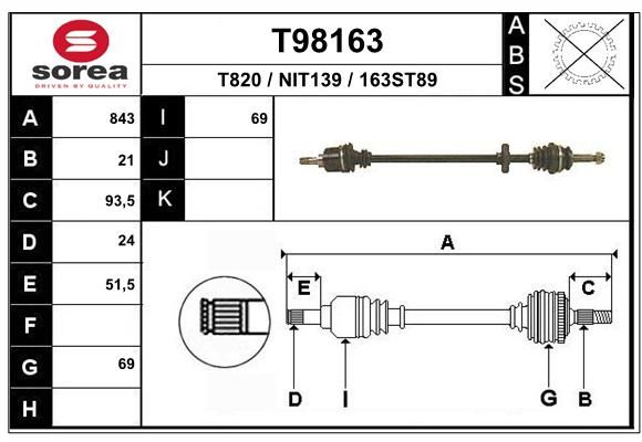 EAI Piedziņas vārpsta T98163