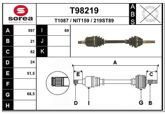 EAI Piedziņas vārpsta T98219