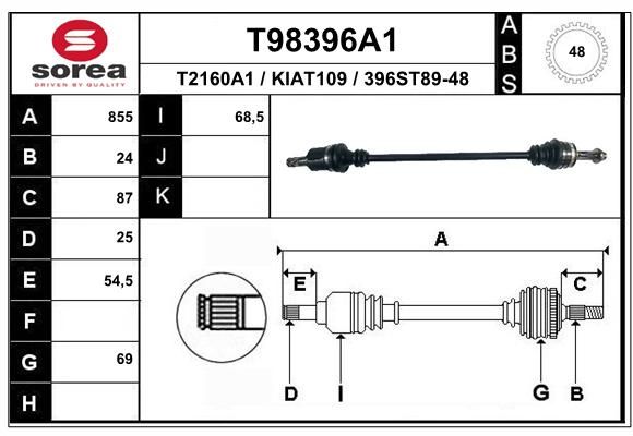 EAI Piedziņas vārpsta T98396A1