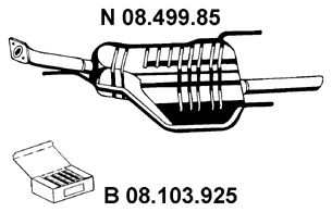 EBERSPÄCHER Izplūdes gāzu trokšņa slāpētājs (pēdējais) 08.499.85