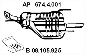 EBERSPÄCHER Izplūdes gāzu trokšņa slāpētājs (pēdējais) 674.4.001