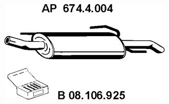 EBERSPÄCHER Izplūdes gāzu trokšņa slāpētājs (pēdējais) 674.4.004