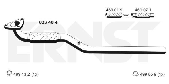 ERNST Труба выхлопного газа 033404