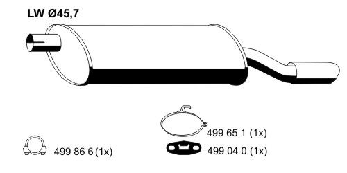 ERNST Глушитель выхлопных газов конечный 042284