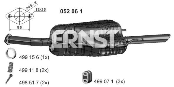 ERNST Глушитель выхлопных газов конечный 052061