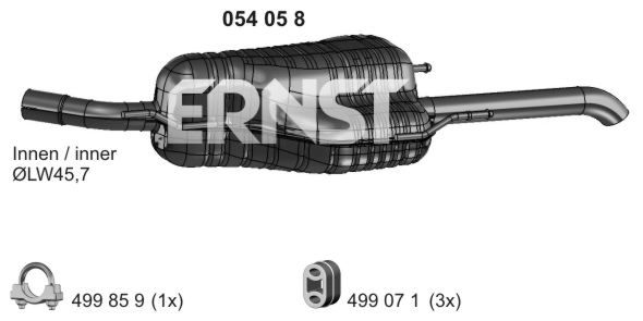 ERNST Глушитель выхлопных газов конечный 054058
