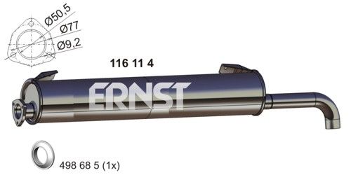 ERNST Глушитель выхлопных газов конечный 116114
