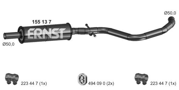 ERNST Средний глушитель выхлопных газов 155137