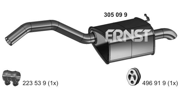 ERNST Izplūdes gāzu trokšņa slāpētājs (pēdējais) 305099