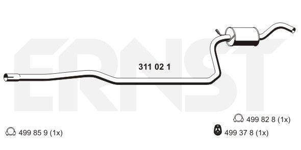 ERNST Предглушитель выхлопных газов 311021
