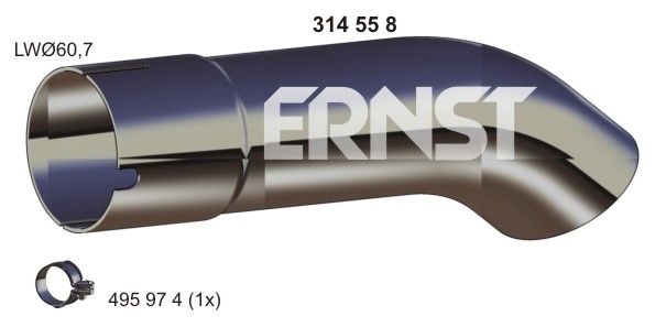 ERNST Труба выхлопного газа 332491