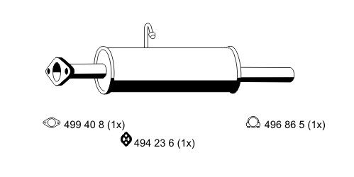 ERNST Средний глушитель выхлопных газов 348027