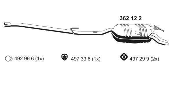 ERNST Глушитель выхлопных газов конечный 362122
