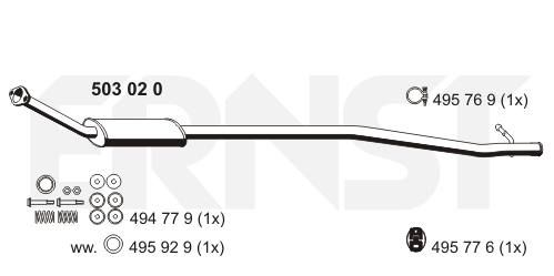 ERNST Средний глушитель выхлопных газов 503020