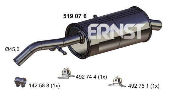 ERNST Глушитель выхлопных газов конечный 519076