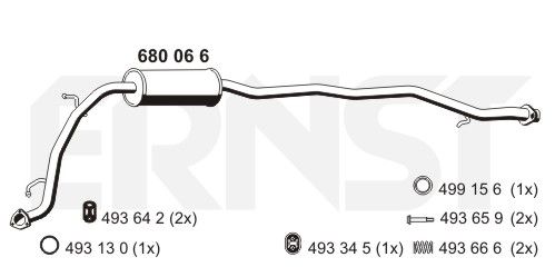 ERNST Средний глушитель выхлопных газов 680066
