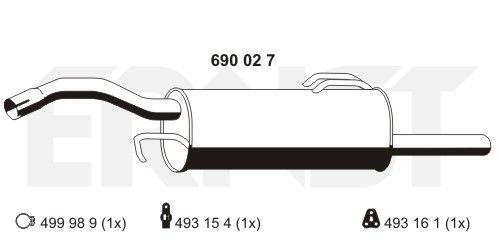 ERNST Izplūdes gāzu trokšņa slāpētājs (pēdējais) 690027