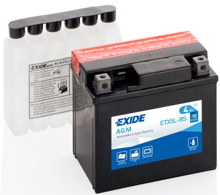 EXIDE Стартерная аккумуляторная батарея ETX5L-BS