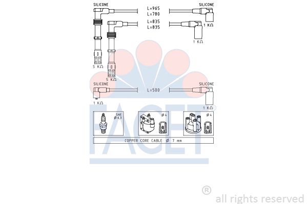 FACET Augstsprieguma vadu komplekts 4.9356