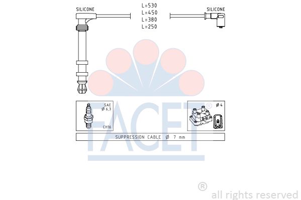 FACET Augstsprieguma vadu komplekts 4.9503