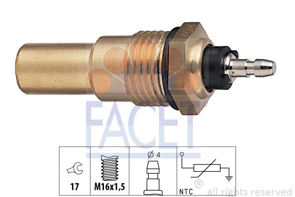 FACET Датчик, температура охлаждающей жидкости 7.3057