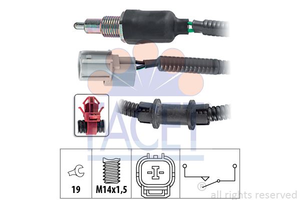 FACET Выключатель, фара заднего хода 7.6175